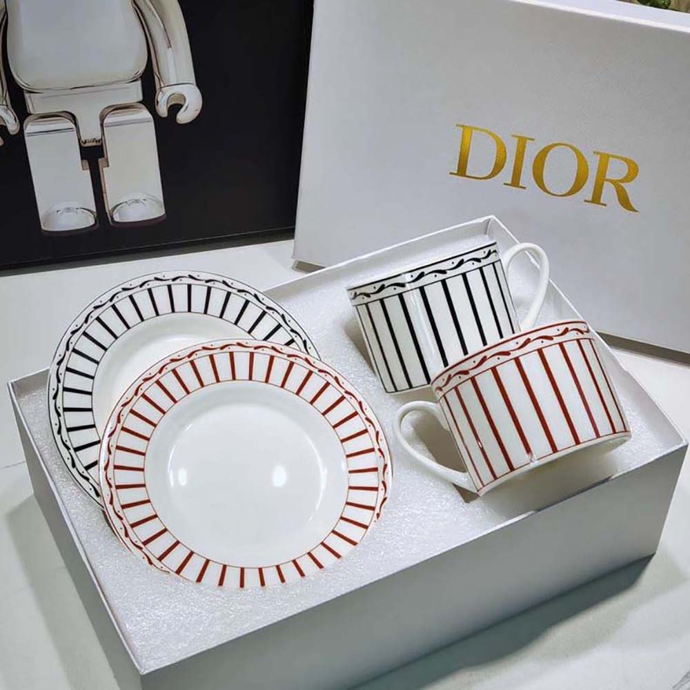 Dior Unisex Teacup Saucer White and Black Monsieur Dior - image 4