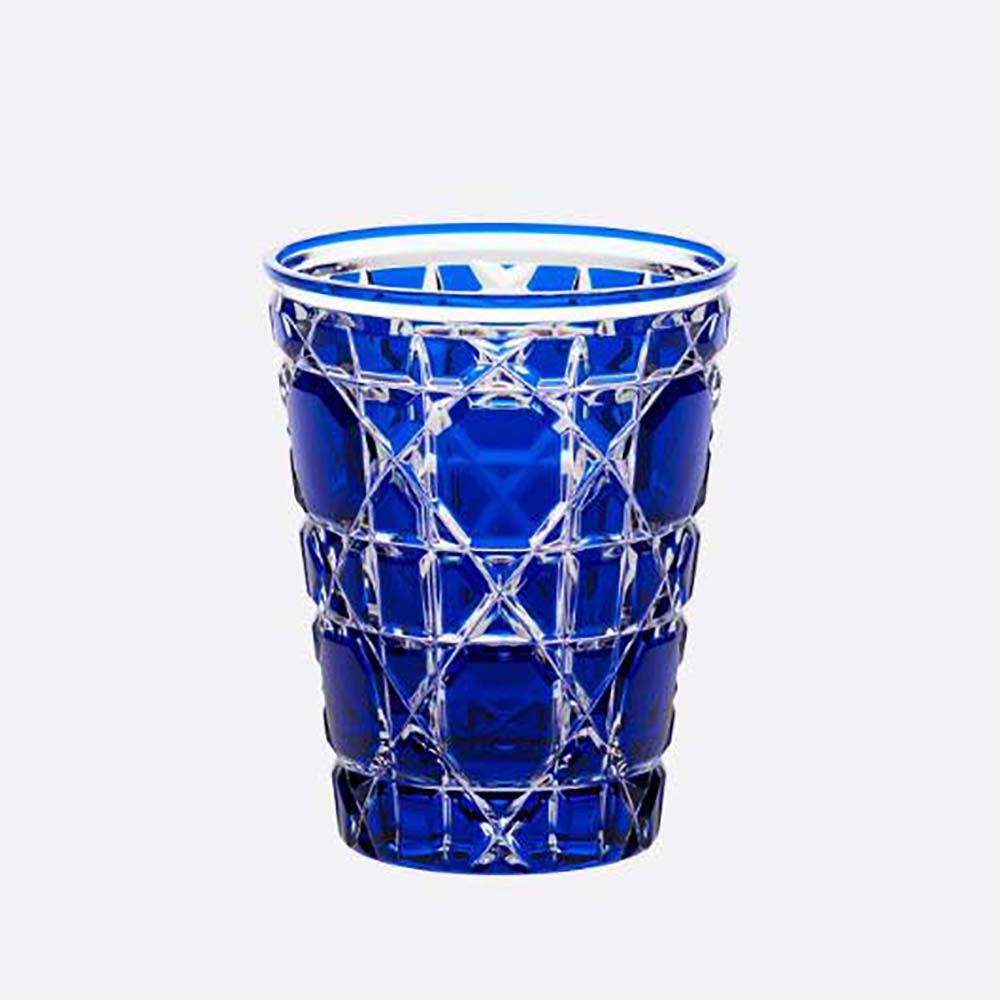 Front view of Dior Unisex Water Glass Blue Cannage showing navy pattern