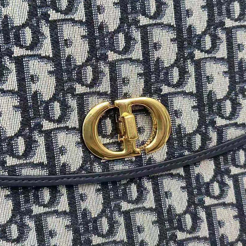Dior Women 30 Montaigne Avenue Pouch with Flap Blue Dior Oblique Jacquard - image 8