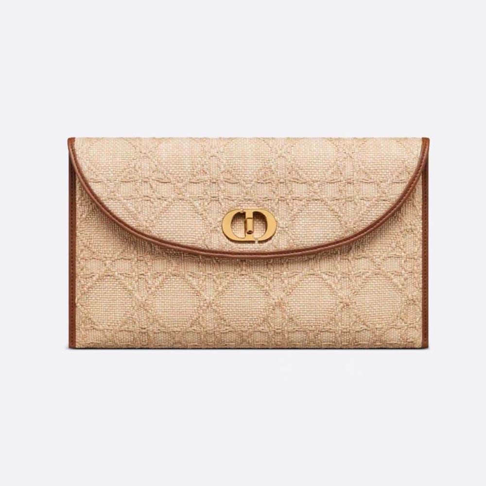 Front view of Dior Women 30 Montaigne Avenue Pouch with flap closure