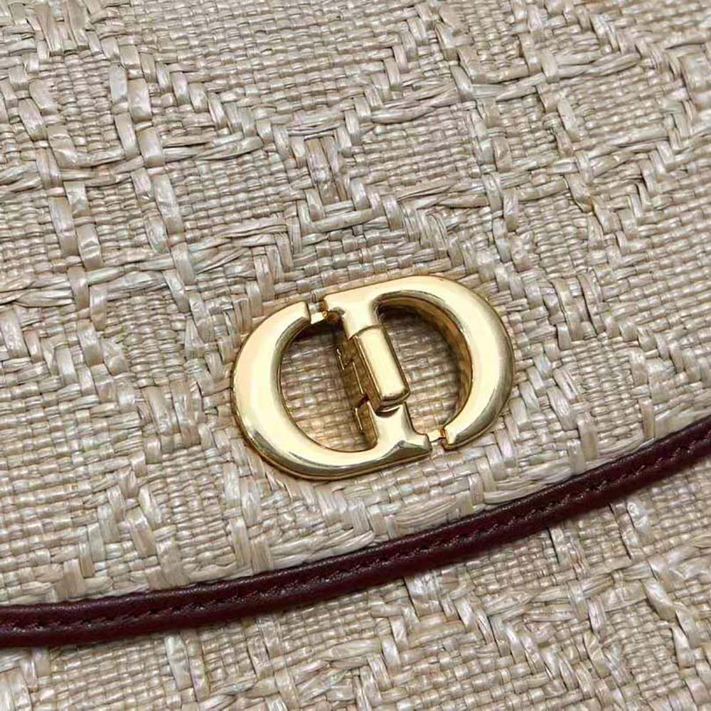 Dior Women 30 Montaigne Avenue Pouch with Flap Natural Cannage Raffia - image 8