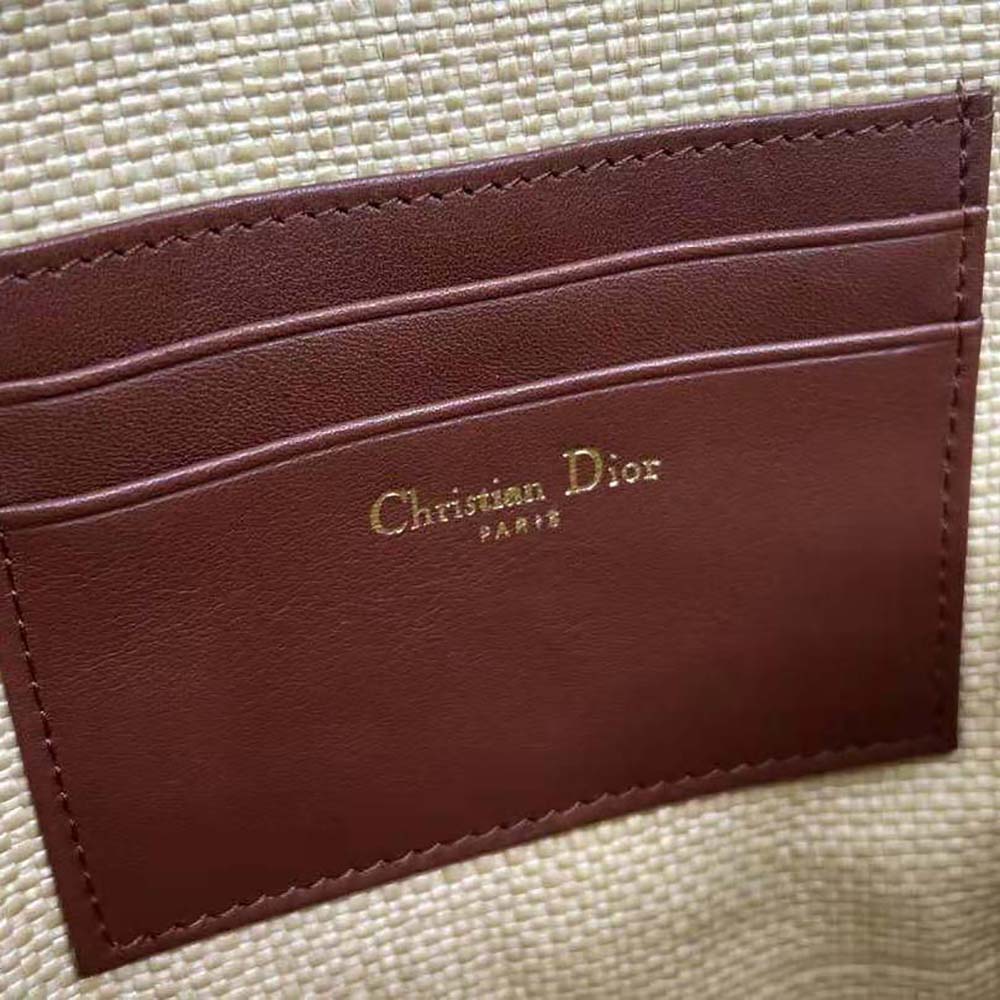 Dior Women 30 Montaigne Avenue Pouch with Flap Natural Cannage Raffia - image 9