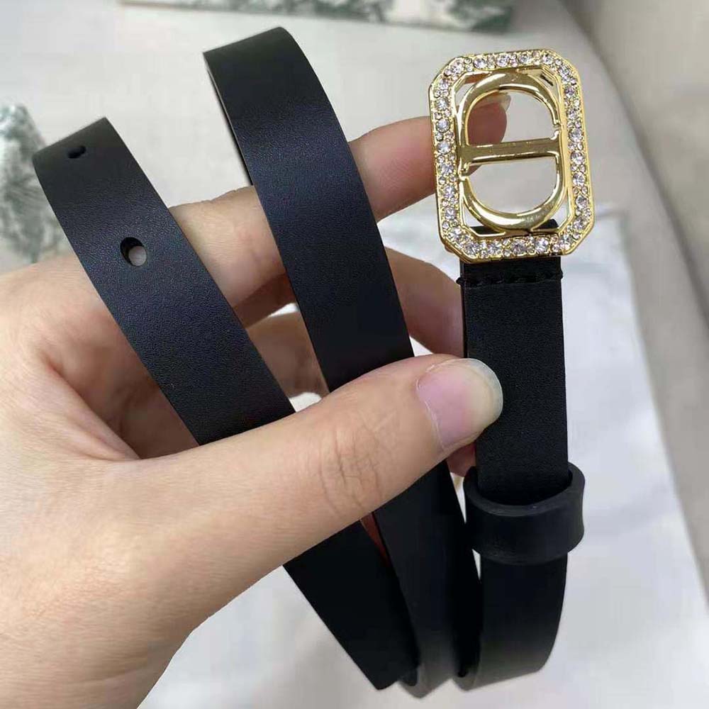Dior Women 30 Montaigne Crystals Belt Black Smooth Calfskin and Silver-Tone Crystals 15 MM - image 6
