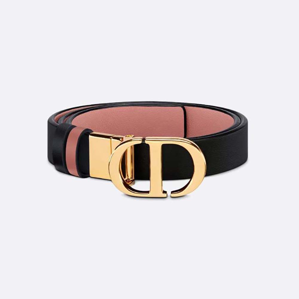 Front view of Dior Women 30 Montaigne Reversible Belt buckle detail
