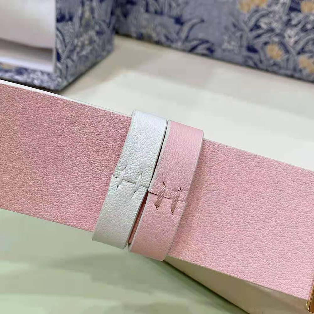 Dior Women 30 Montaigne Reversible Belt Dusty Ivory and Heritage Pink Smooth Calfskin 35 MM - image 7