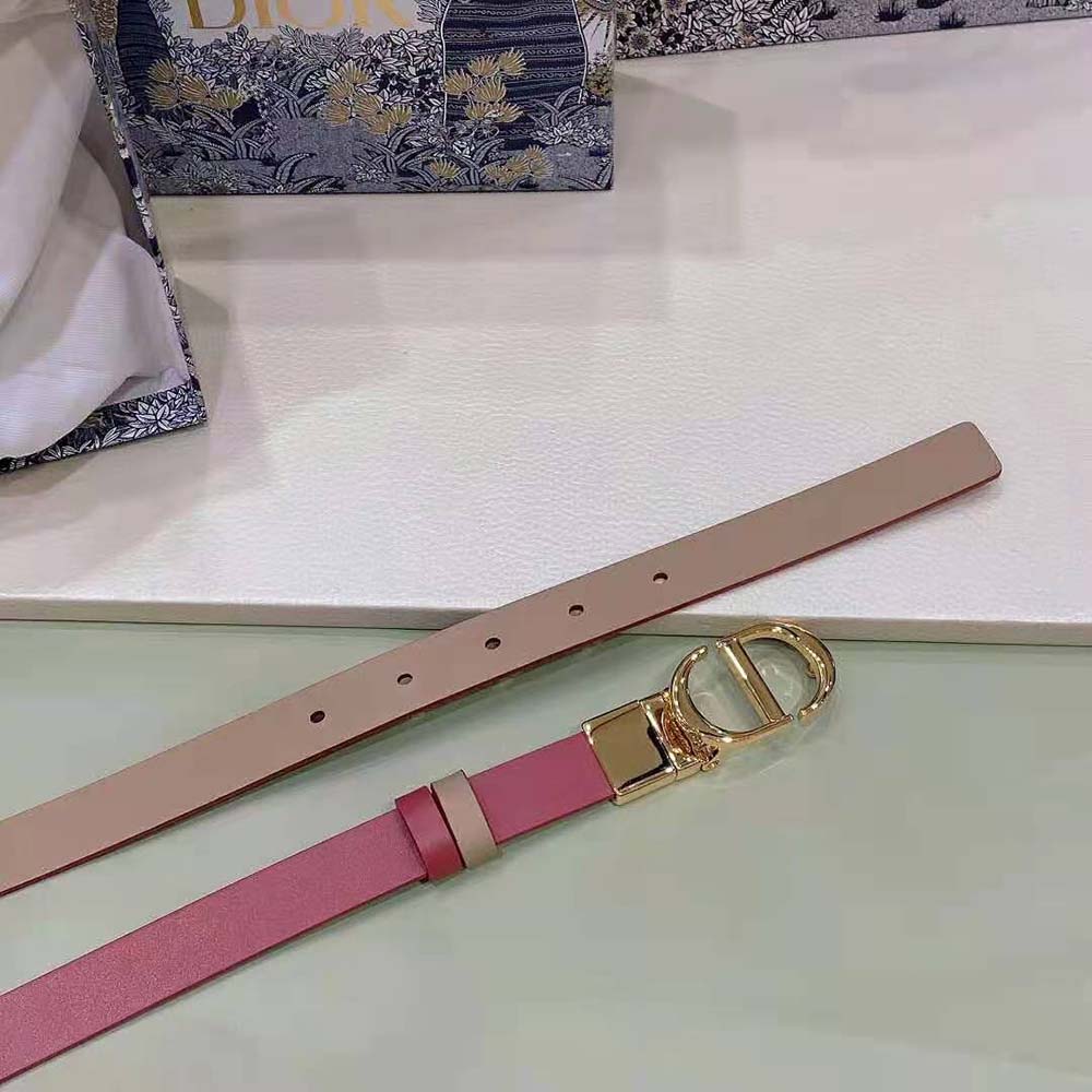 Dior Women 30 Montaigne Reversible Belt Pink and Ethereal Beige Smooth Calfskin 20 MM - image 5