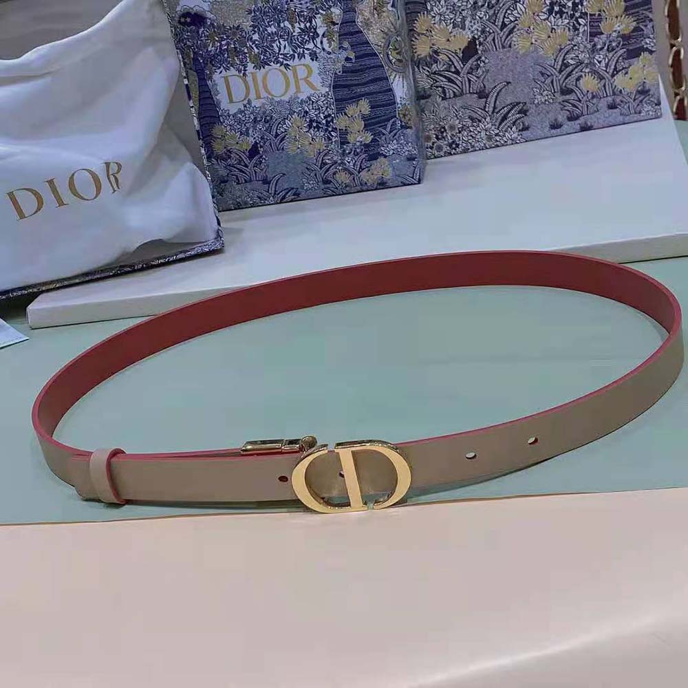 Dior Women 30 Montaigne Reversible Belt Pink and Ethereal Beige Smooth Calfskin 20 MM - image 4
