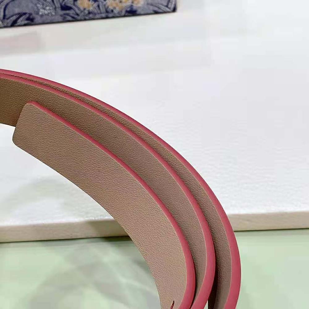 Dior Women 30 Montaigne Reversible Belt Pink and Ethereal Beige Smooth Calfskin 20 MM - image 6