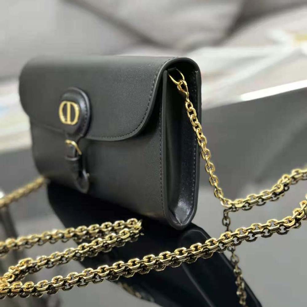 Dior Women Bobby East-west Pouch with Chain Black Smooth Calfskin - image 6