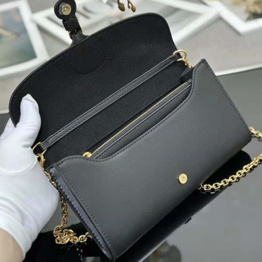 Dior Women Bobby East-west Pouch with Chain Black Smooth Calfskin - image 8