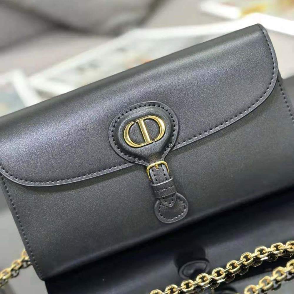 Dior Women Bobby East-west Pouch with Chain Black Smooth Calfskin - image 7