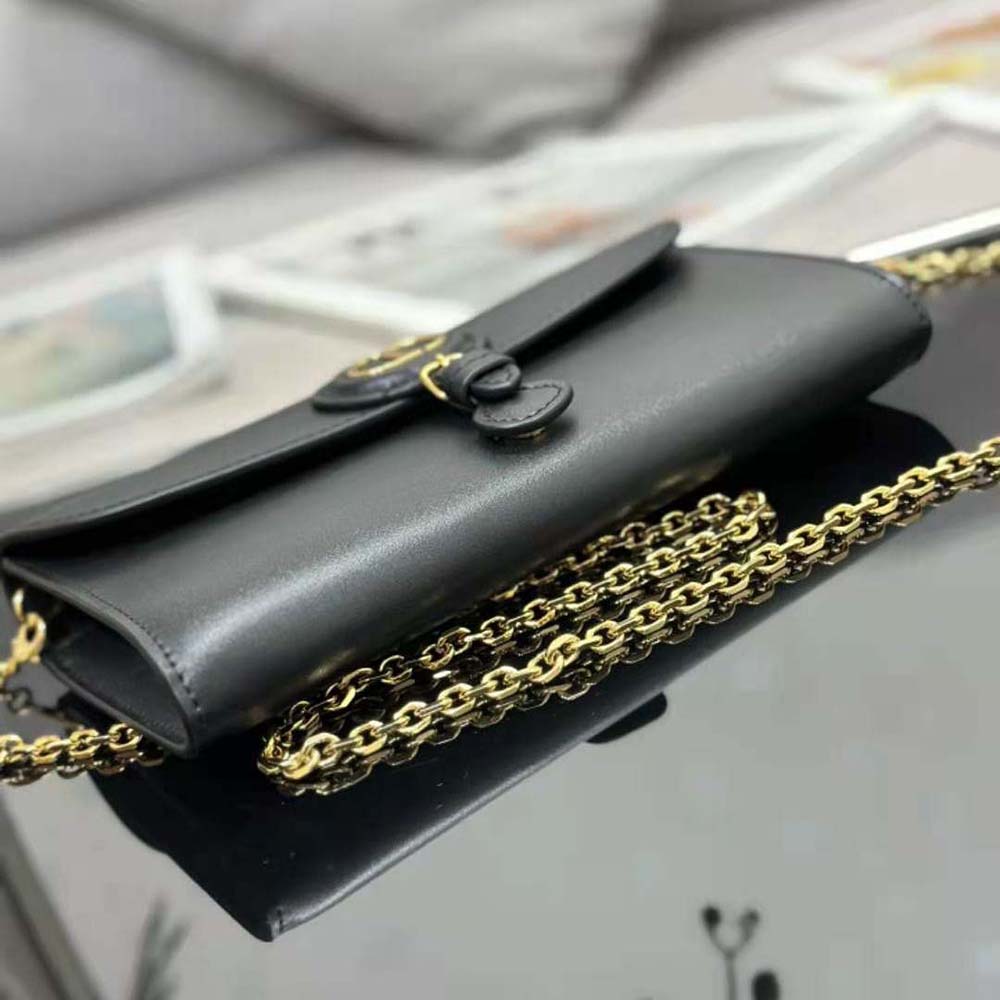 Dior Women Bobby East-west Pouch with Chain Black Smooth Calfskin - image 4