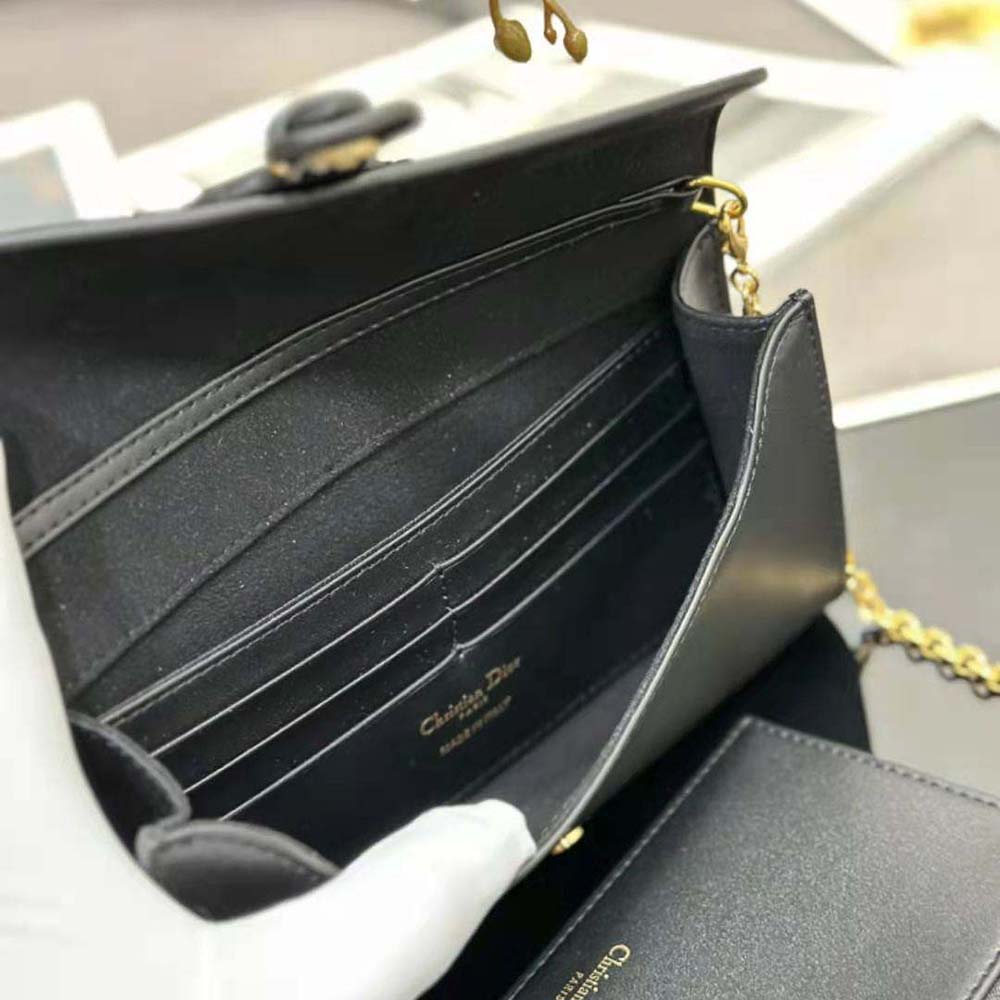 Dior Women Bobby East-west Pouch with Chain Black Smooth Calfskin - image 9