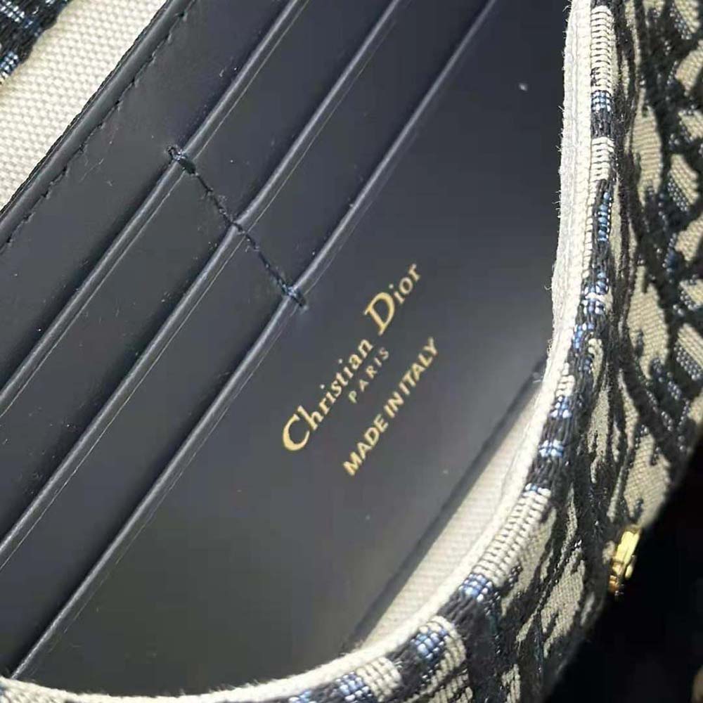 Dior Women Bobby East-west Pouch with Chain Blue Dior Oblique Jacquard - image 4