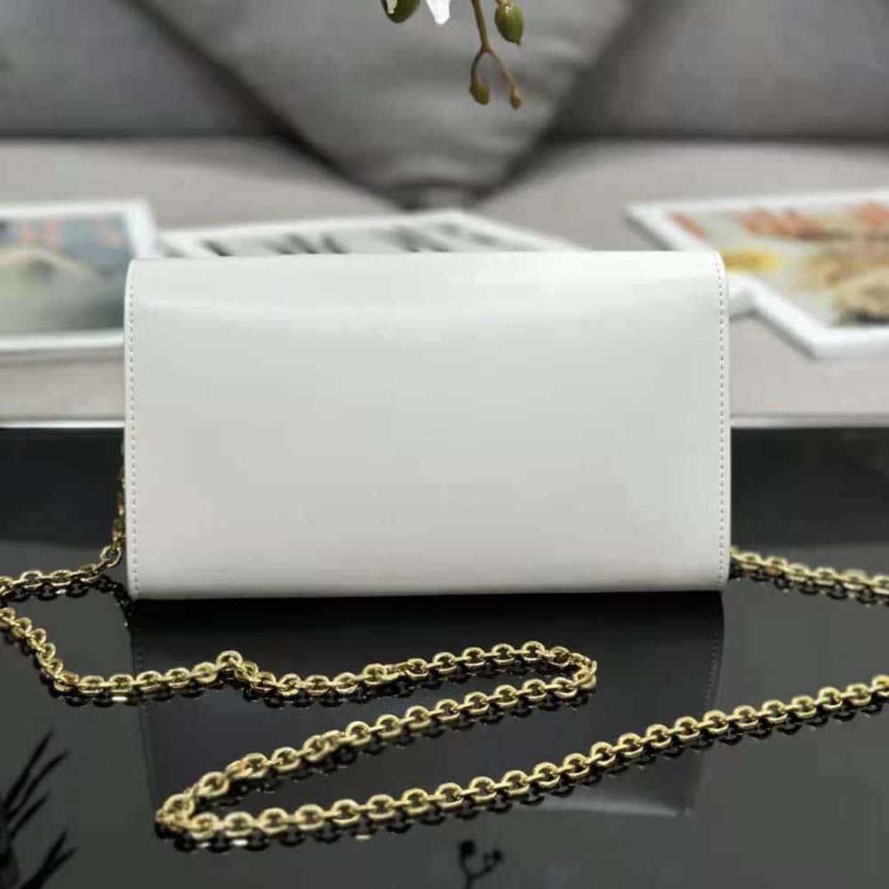 Side profile showing smooth calfskin texture on Dior Women Bobby East-west Pouch