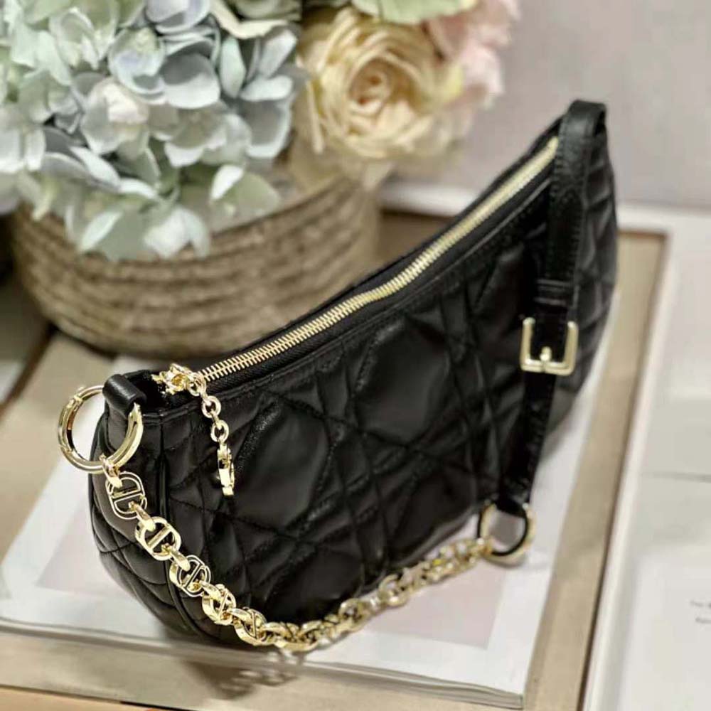 Dior Women CD Lounge Bag Black Supple Macrocannage Lambskin - image 4