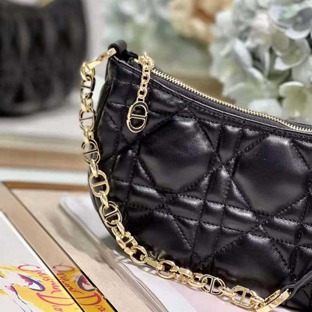 Dior Women CD Lounge Bag Black Supple Macrocannage Lambskin - image 7