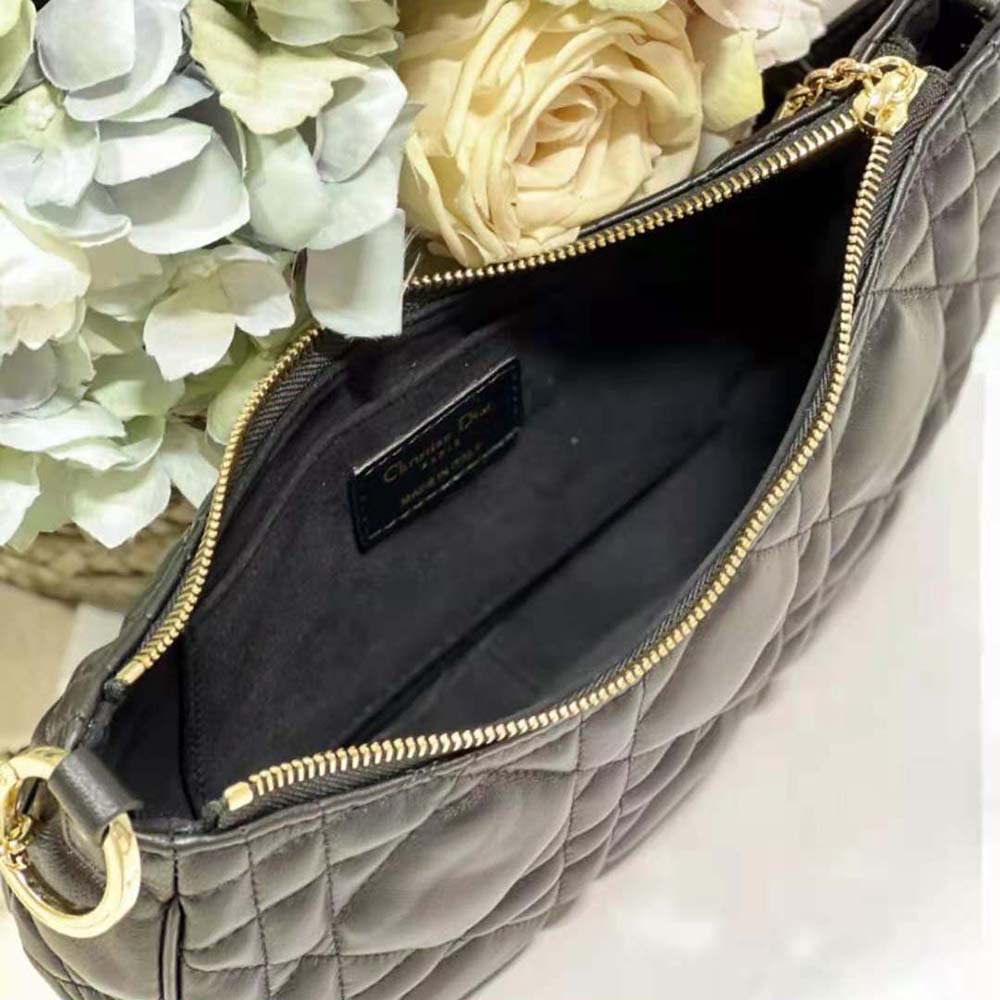 Dior Women CD Lounge Bag Black Supple Macrocannage Lambskin - image 8