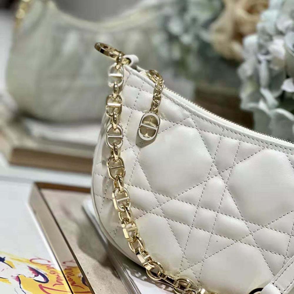 Dior Women CD Lounge Bag Latte Supple Macrocannage Lambskin - image 6