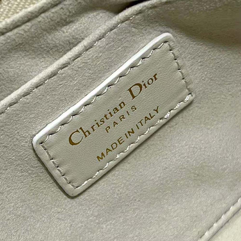Dior Women CD Lounge Bag Latte Supple Macrocannage Lambskin - image 10