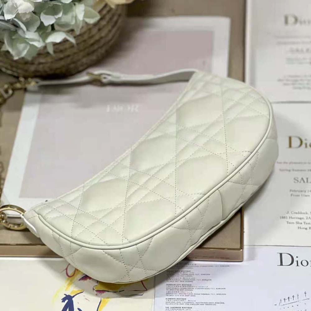 Dior Women CD Lounge Bag Latte Supple Macrocannage Lambskin - image 7