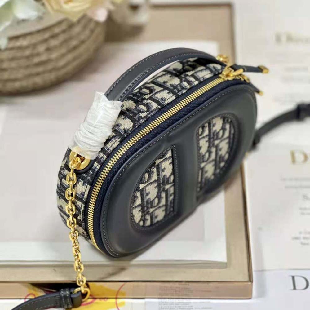Dior Women CD Signature Oval Camera Bag Blue Dior Oblique Jacquard - image 6