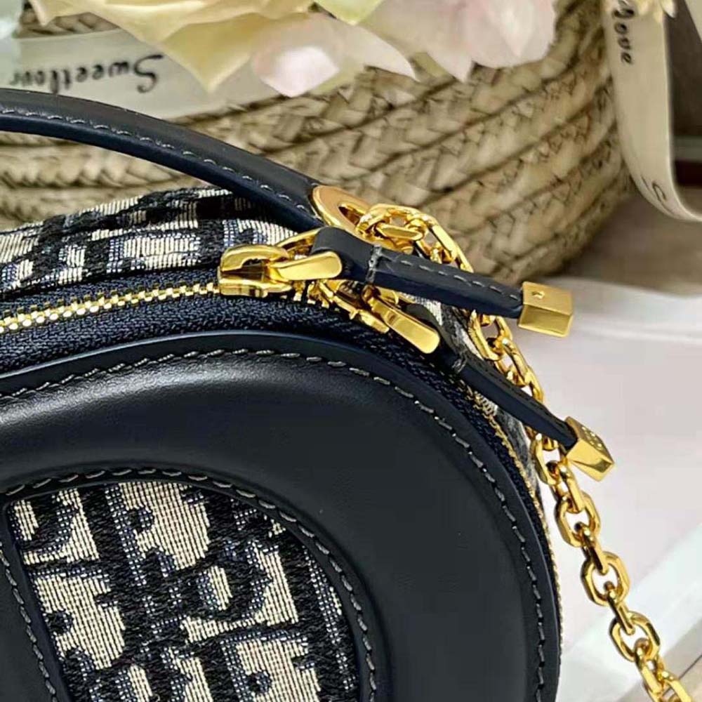 Dior Women CD Signature Oval Camera Bag Blue Dior Oblique Jacquard - image 9