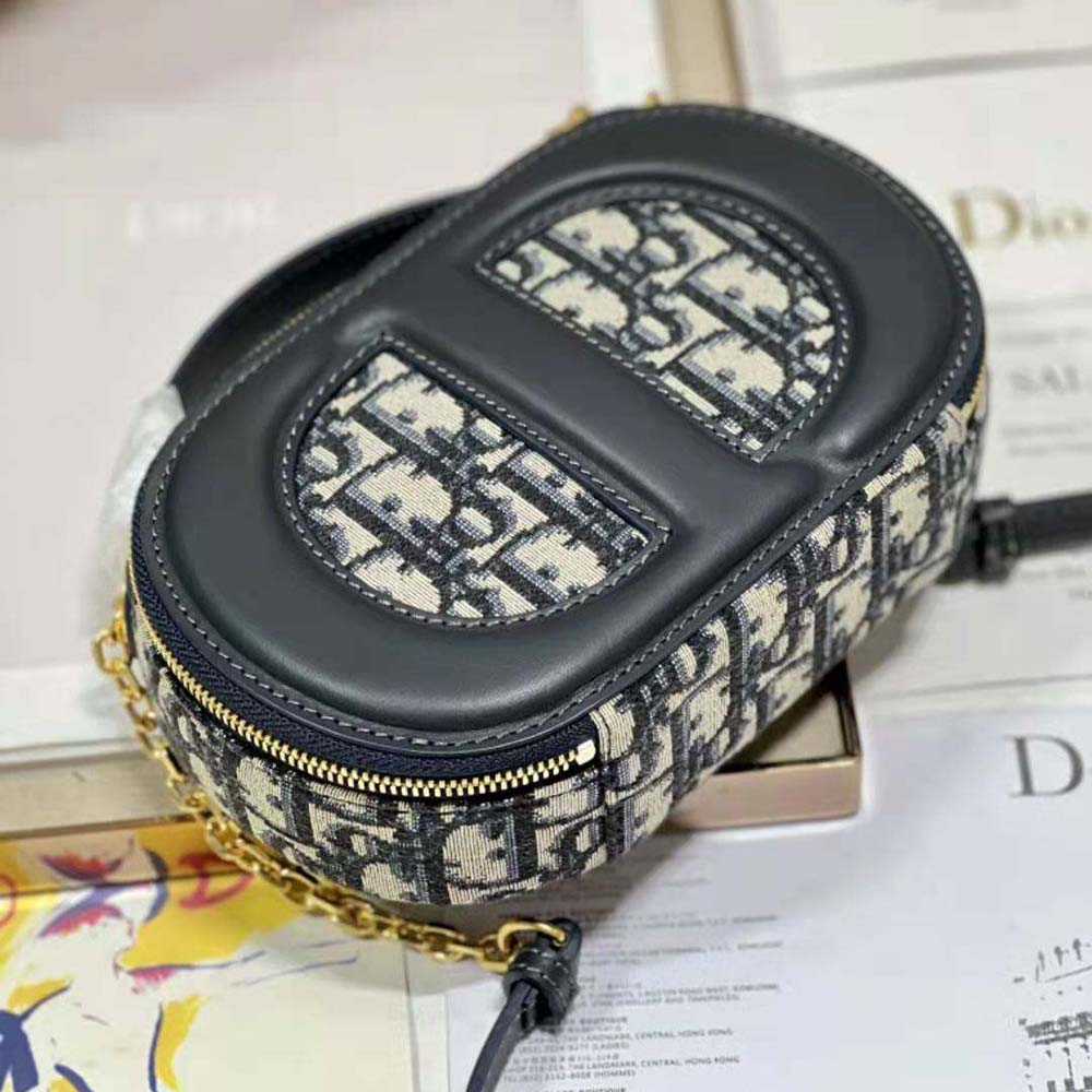 Dior Women CD Signature Oval Camera Bag Blue Dior Oblique Jacquard - image 4