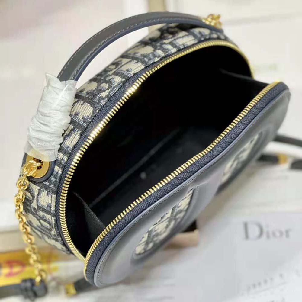 Dior Women CD Signature Oval Camera Bag Blue Dior Oblique Jacquard - image 8