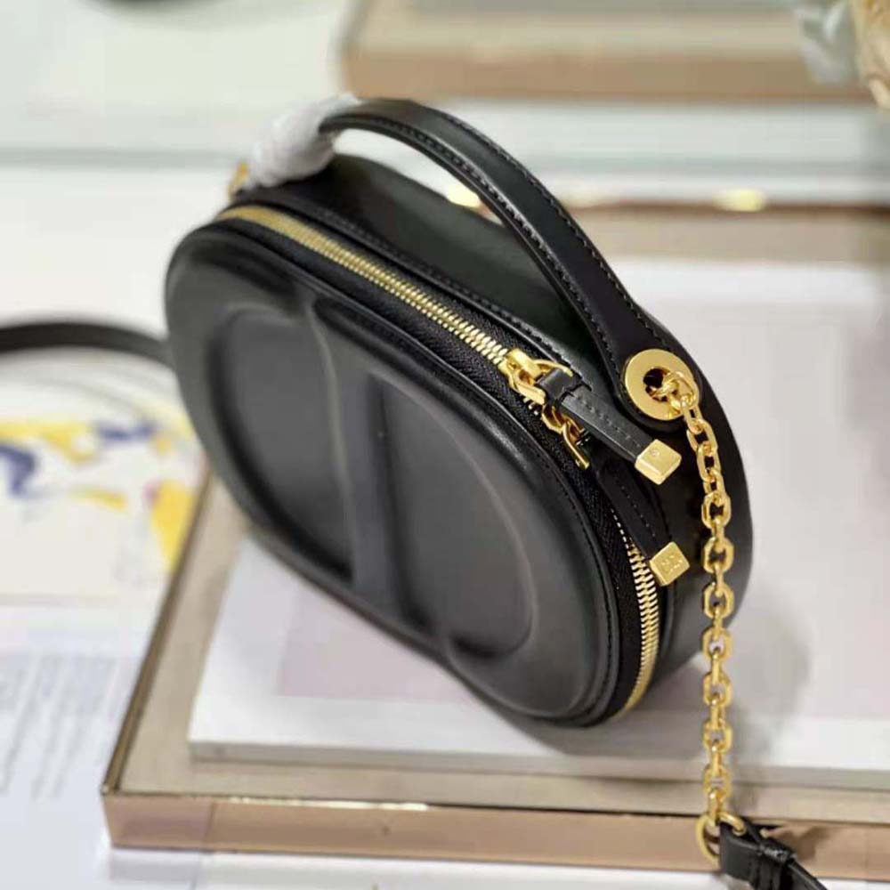Dior Women CD Signature Oval Camera Bag Black Calfskin with Embossed CD Signature - image 4