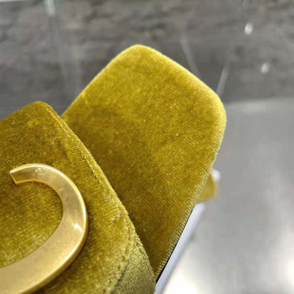 Dior Women C’est Dior Heeled Slide Lime Yellow Velvet - image 7