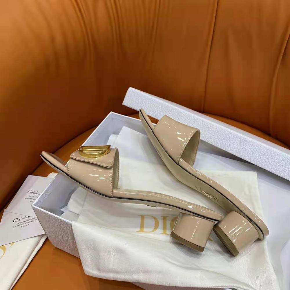 Dior Women C’est Dior Heeled Slide Nude Patent Calfskin - image 7