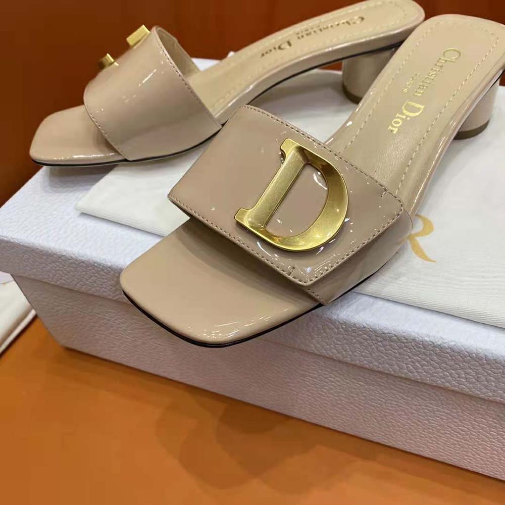 Dior Women C’est Dior Heeled Slide Nude Patent Calfskin - image 6