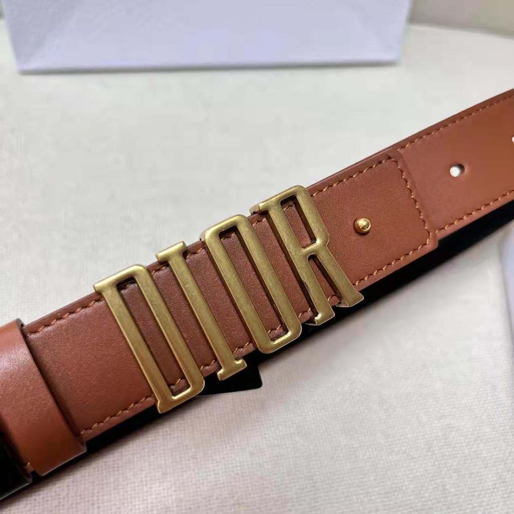 Dior Women D-Fence Reversible Belt Black and Latte Smooth Calfskin 30 MM - image 6