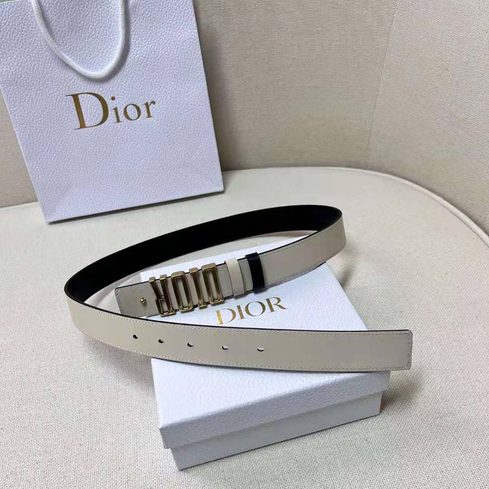 Dior Women D-Fence Reversible Belt Cognac-Color and Black Smooth Calfskin 30 MM - image 4