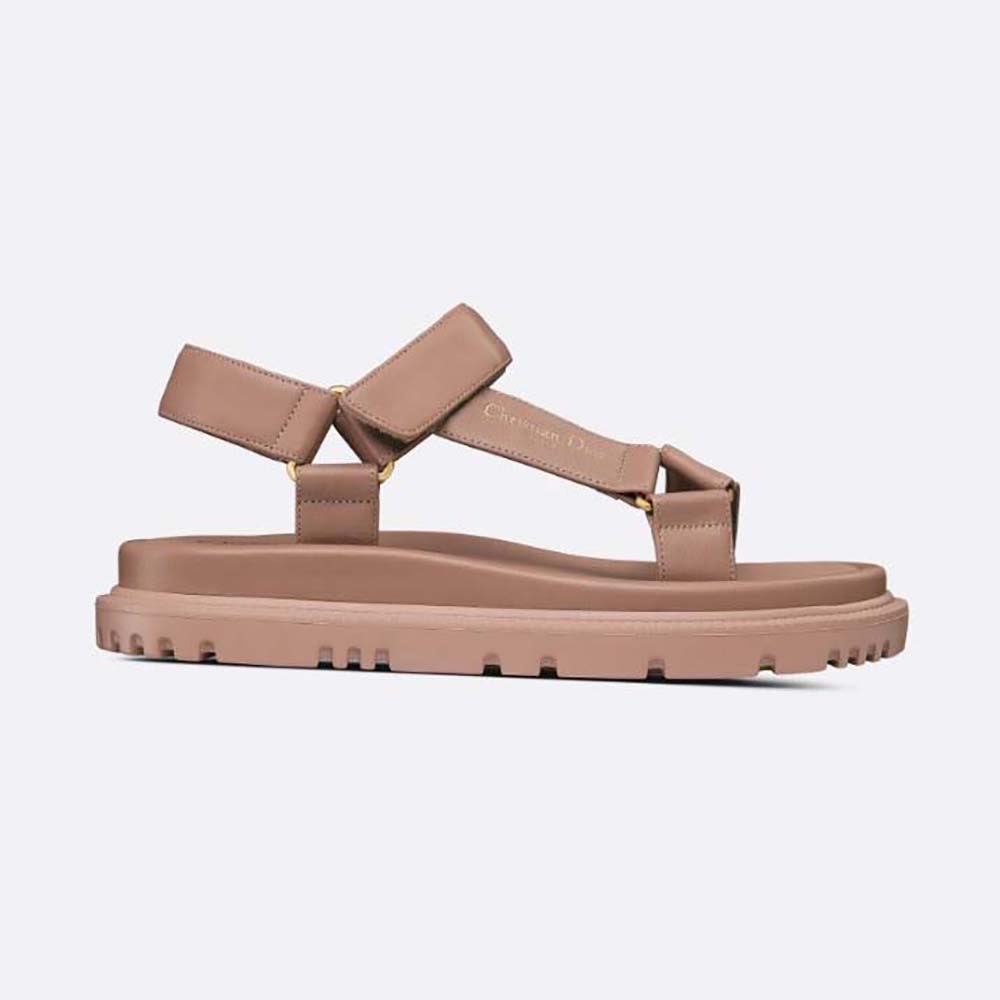 Side profile of Dior Women D-Wave Sandal Powder Pink Lambskin