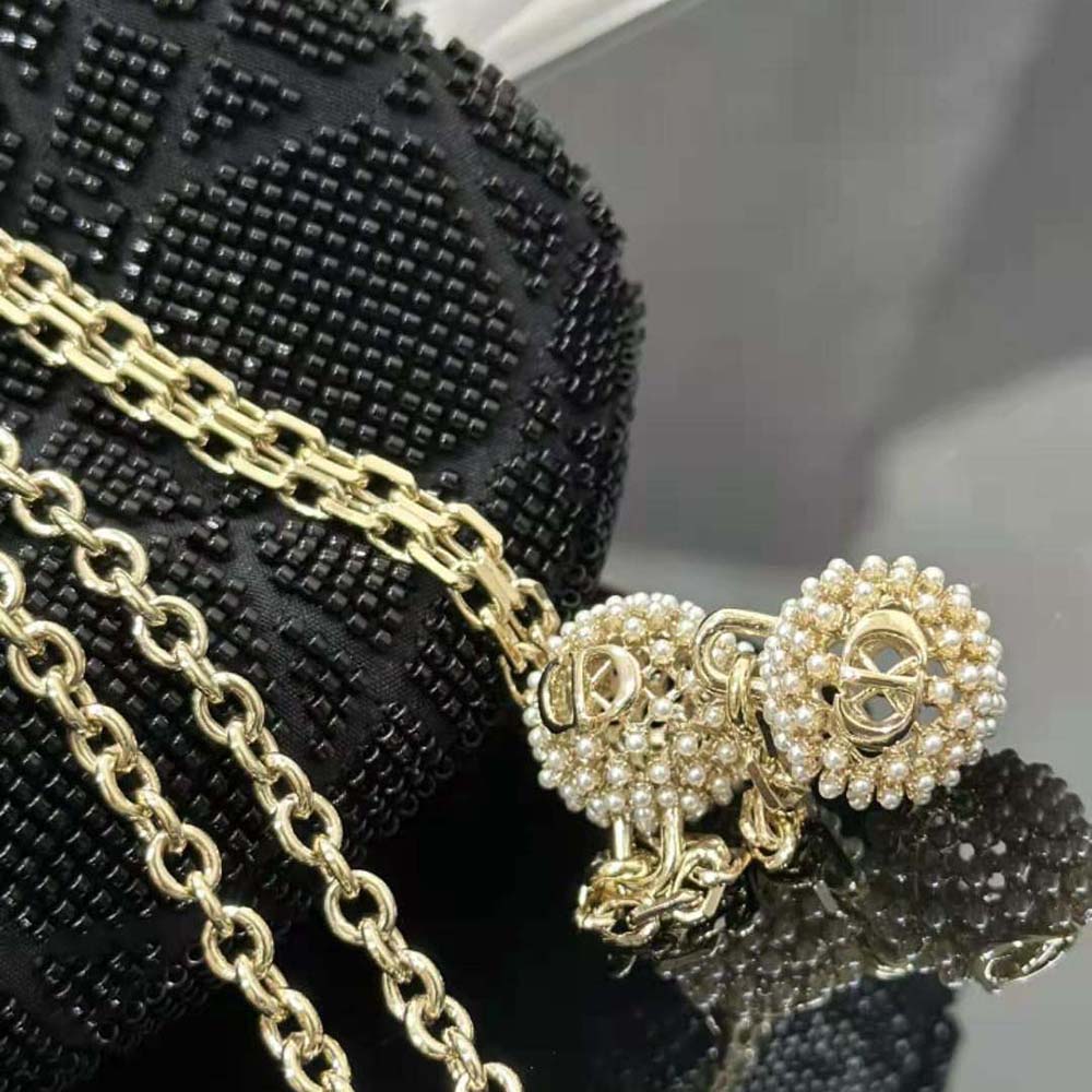 Dior Women Dior Dream Bucket Bag Black Cannage Cotton with Bead Embroidery - image 9