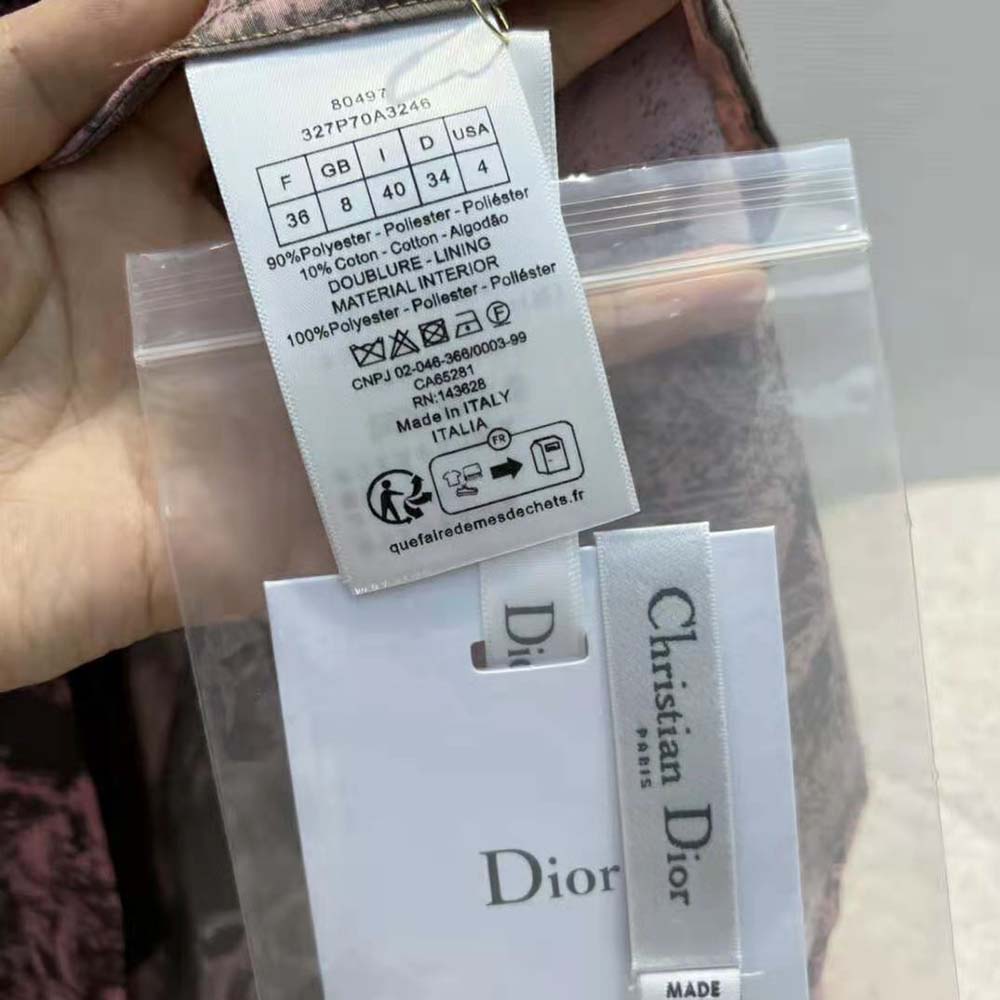 Dior Women Dioriviera Mid-length Shirt Dress Gray and Pink Cotton Muslin with Toile de Jouy Reverse Motif - image 10