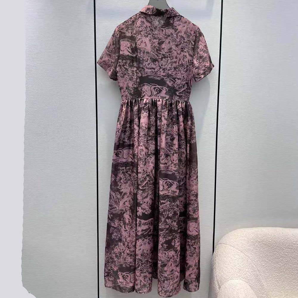 Side angle showing silhouette of Dior Women Dioriviera Mid-length Shirt Dress