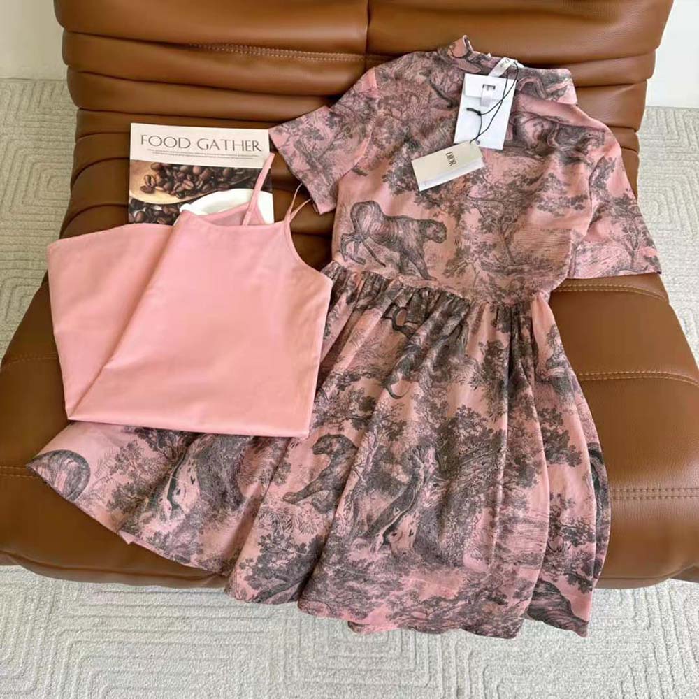 Back view showing silhouette of Dior Women Dioriviera Short Dress in pink