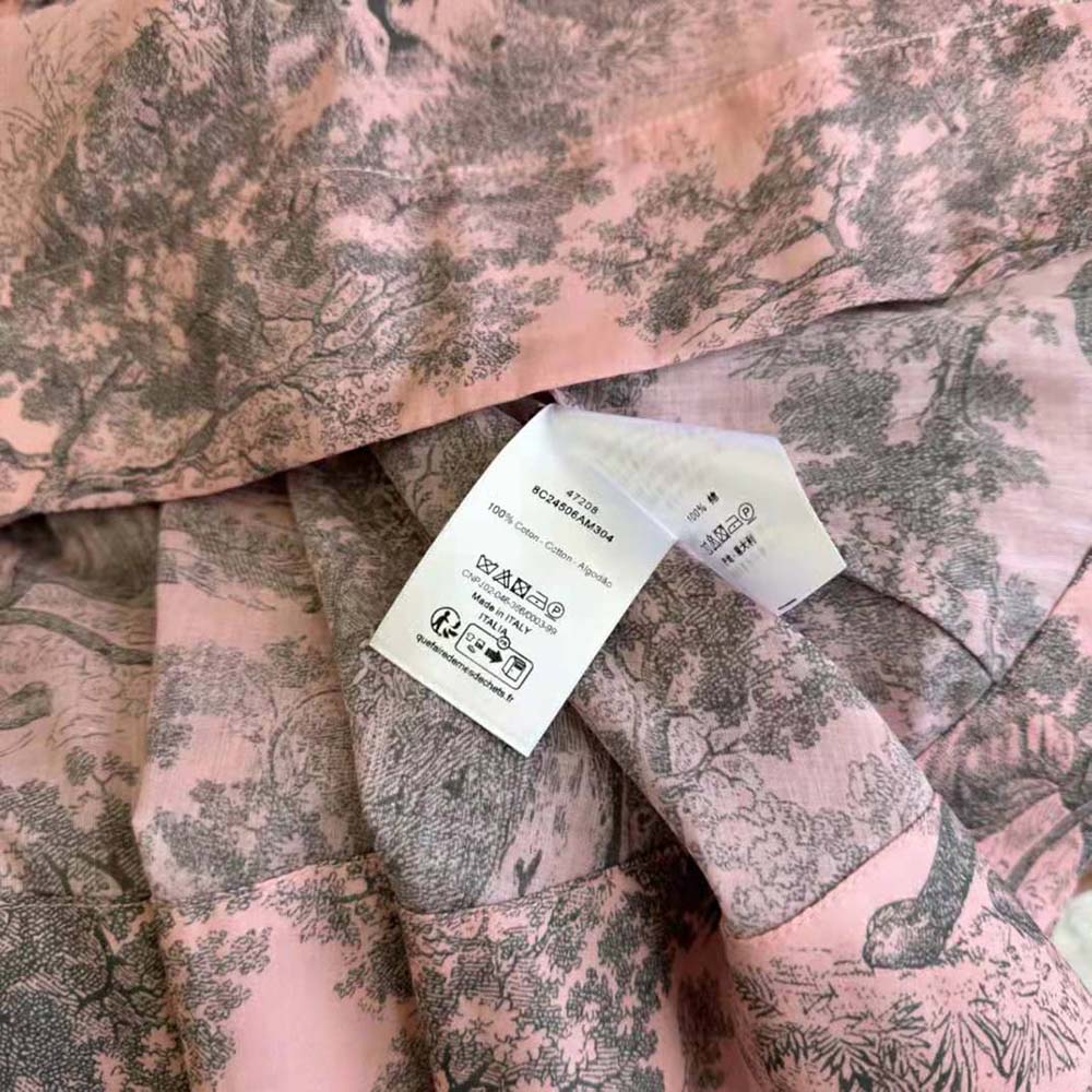 Dior Women Dioriviera Short Dress Pink and Gray Cotton Muslin - image 9