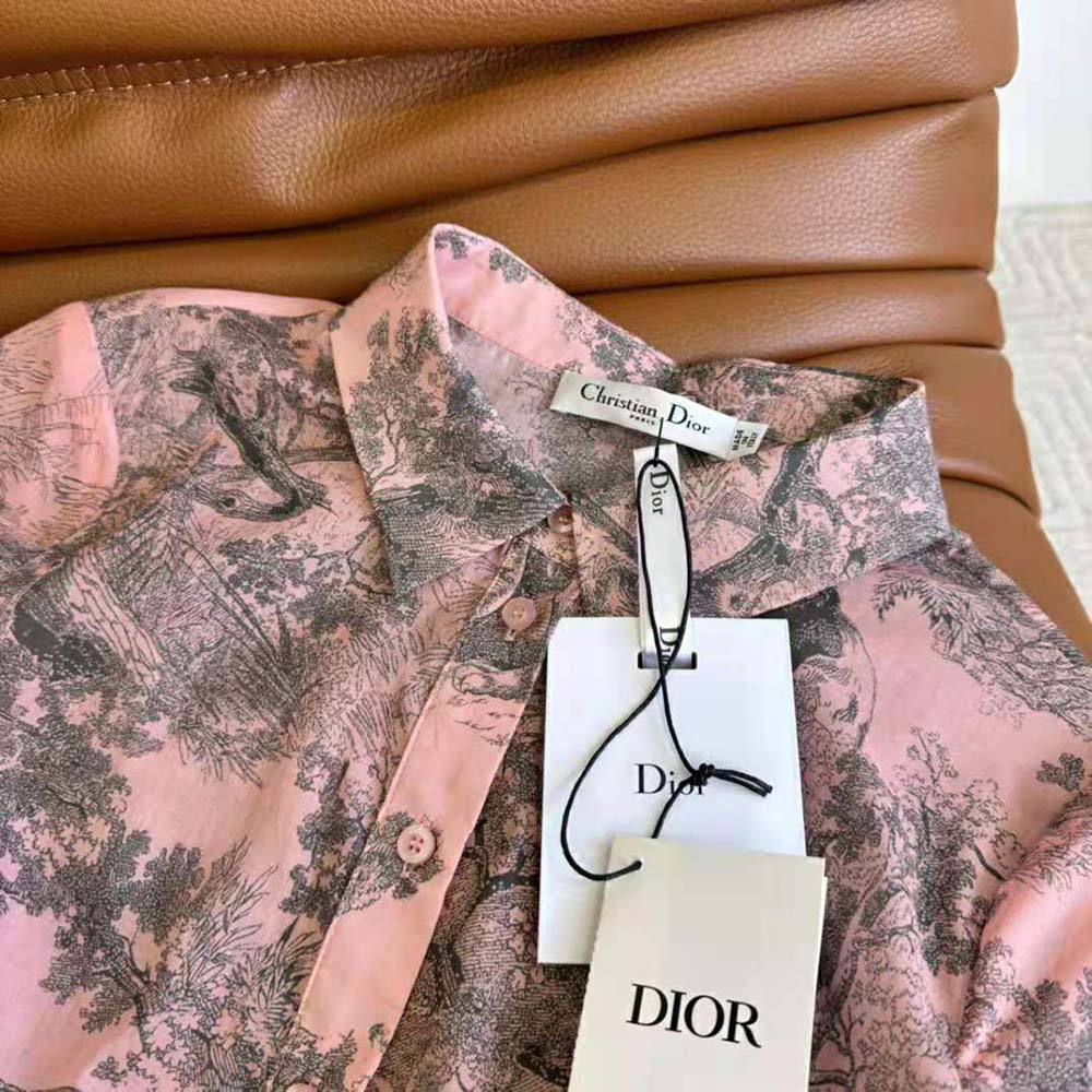 Dior Women Dioriviera Short Dress Pink and Gray Cotton Muslin - image 7