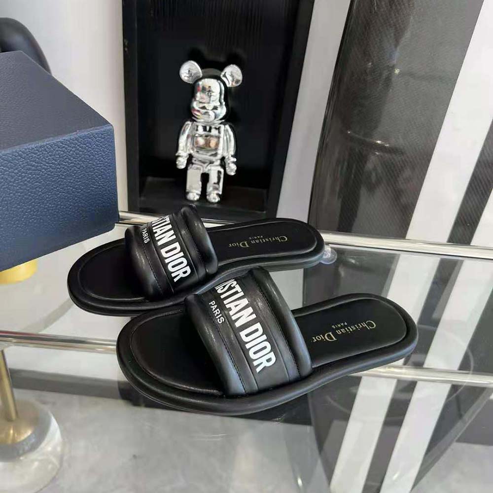 Dior Women Every-D Slide Black Embossed Lambskin - image 4