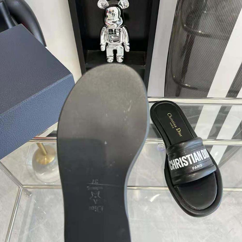 Dior Women Every-D Slide Black Embossed Lambskin - image 10