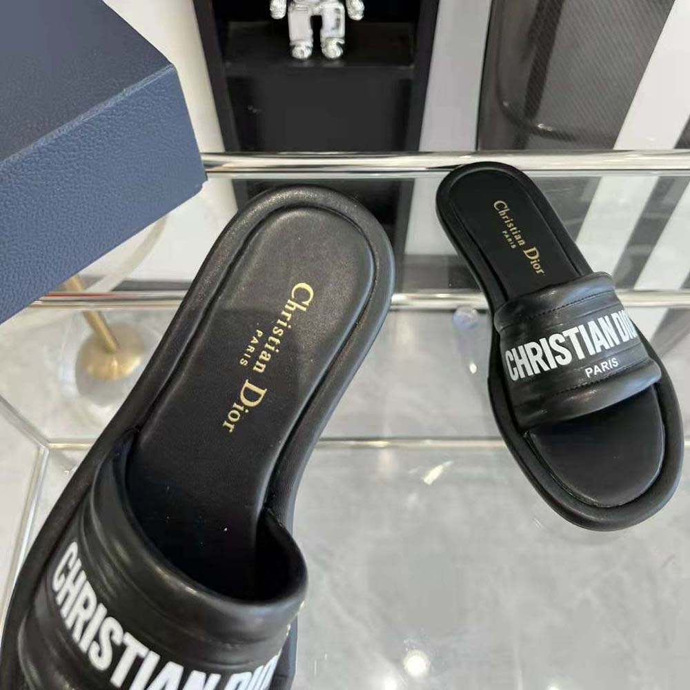 Dior Women Every-D Slide Black Embossed Lambskin - image 9
