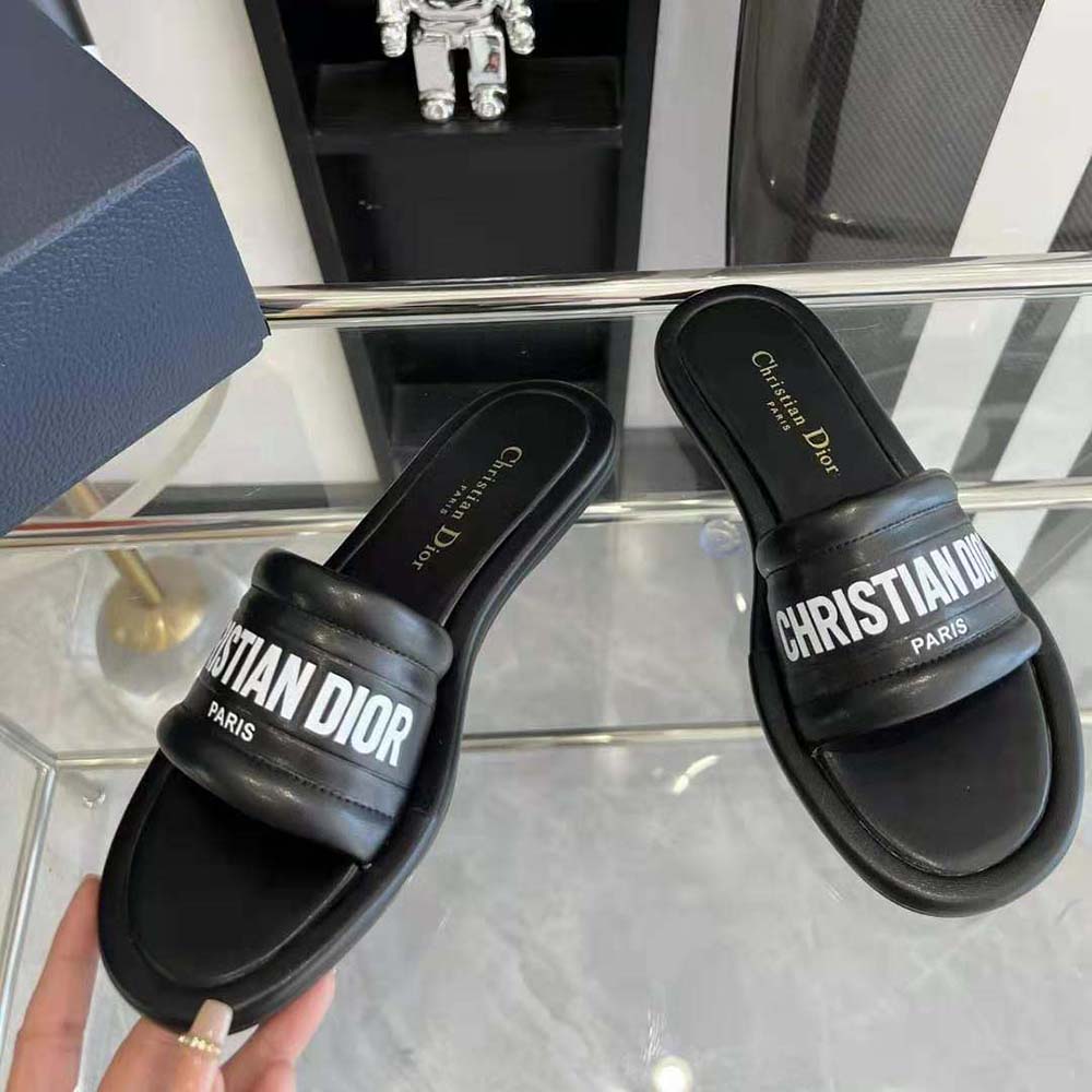 Dior Women Every-D Slide Black Embossed Lambskin - image 6
