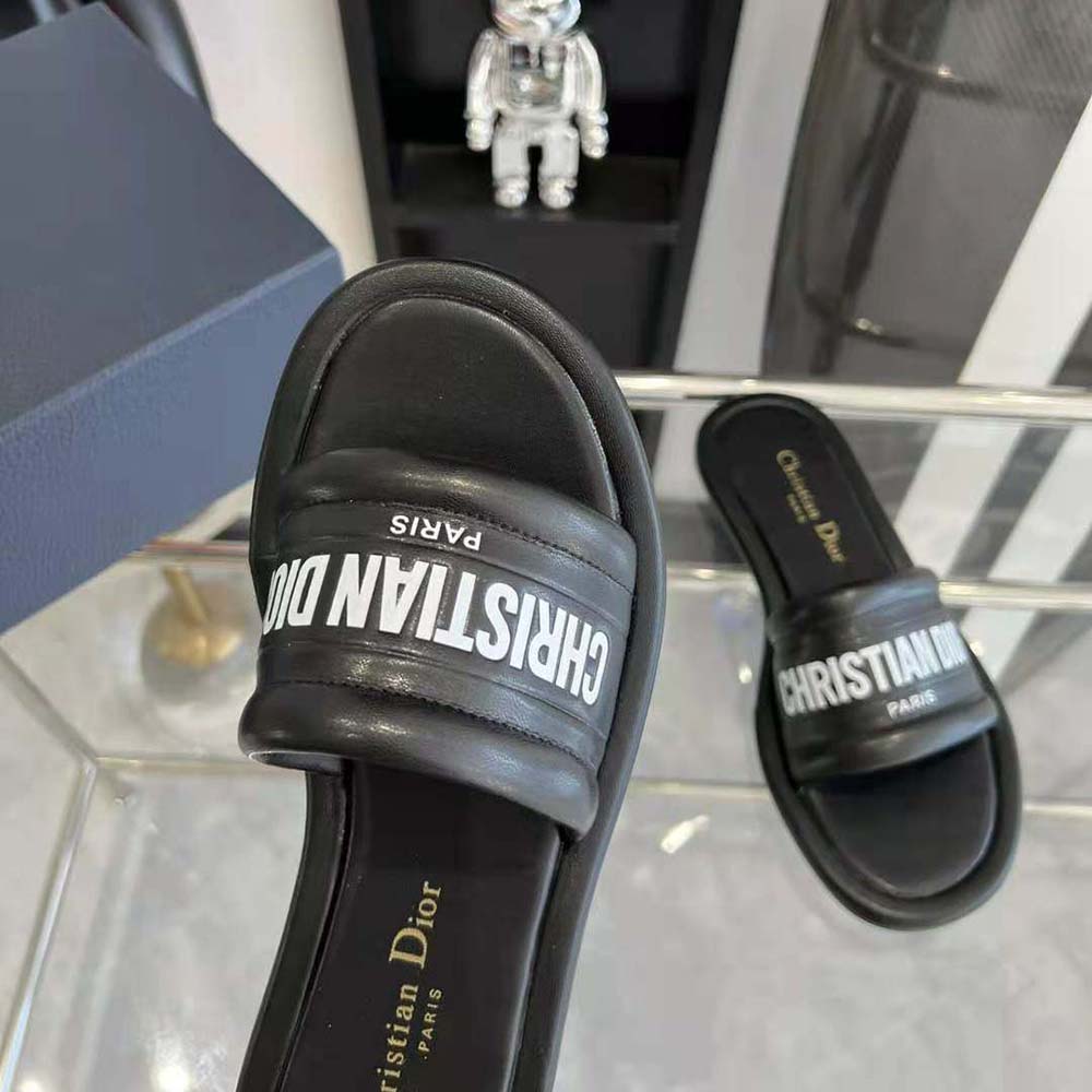 Dior Women Every-D Slide Black Embossed Lambskin - image 8