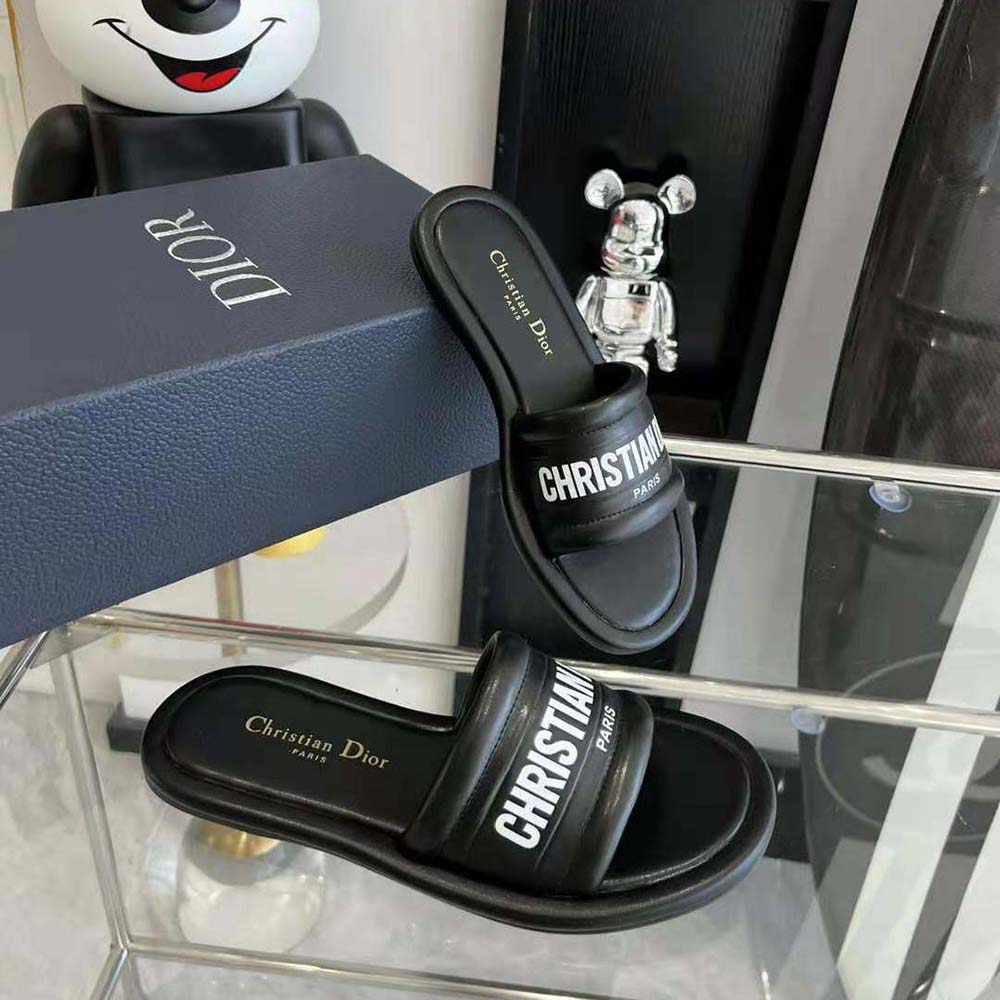 Dior Women Every-D Slide Black Embossed Lambskin - image 5