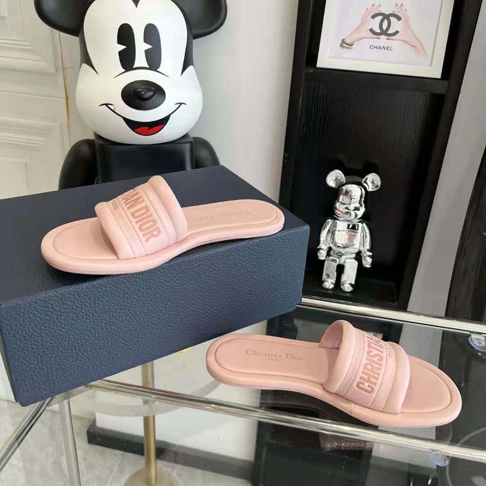 Dior Women Every-D Slide Pink Embossed Lambskin - image 5
