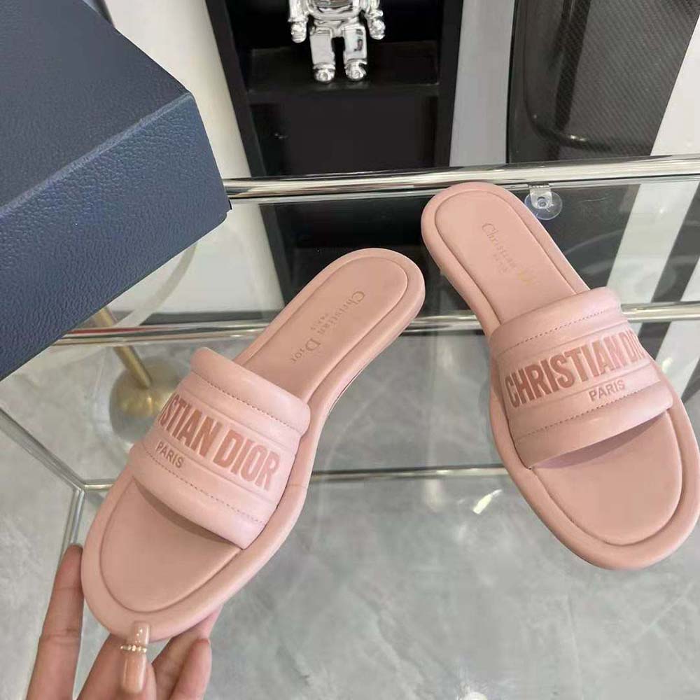 Dior Women Every-D Slide Pink Embossed Lambskin - image 7